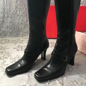 Anne Klein Akmadina Black Leather Sz 9M